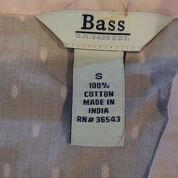 Bass sz S 100%  cotton lightweight summer blouse - Picture 7 of 10